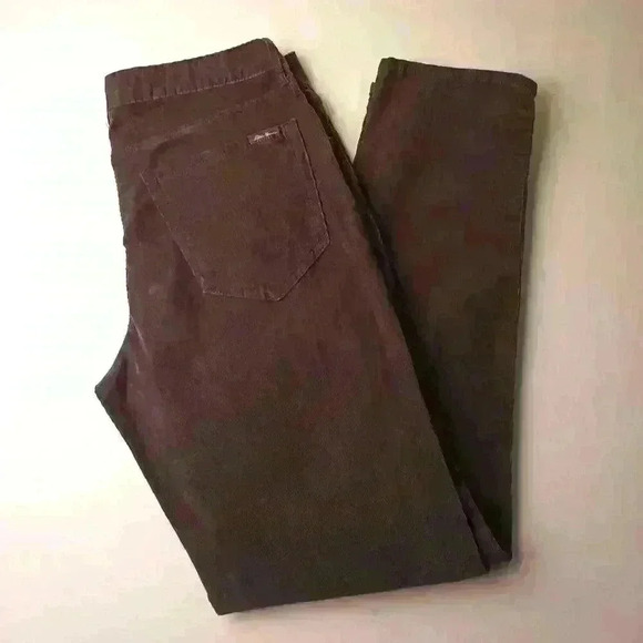 Eddie Bauer Brand Corduroy Jeans Size 6 Grey Boyfriend Cut Mid Rise Slim Leg - Picture 1 of 11